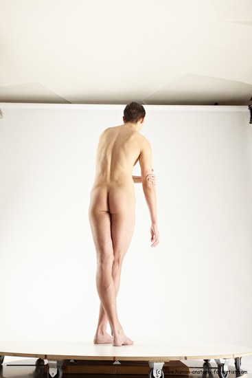 Nude Man White Standing poses - ALL Athletic Short Brown Standing poses - simple Multi angles poses Realistic