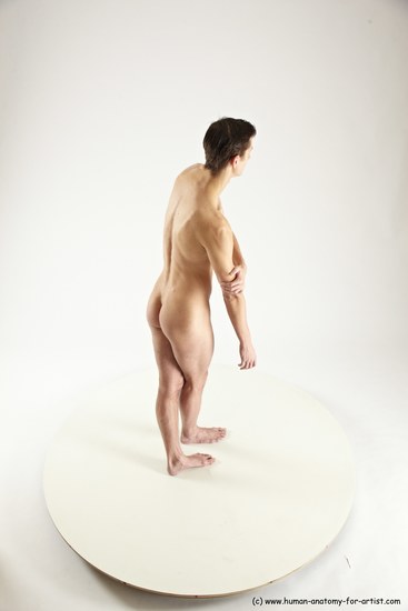 Nude Man White Standing poses - ALL Athletic Short Brown Standing poses - simple Multi angles poses Realistic