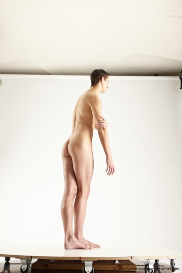 Nude Man White Standing poses - ALL Athletic Short Brown Standing poses - simple Multi angles poses Realistic