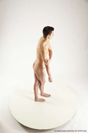 Nude Man White Standing poses - ALL Athletic Short Brown Standing poses - simple Multi angles poses Realistic