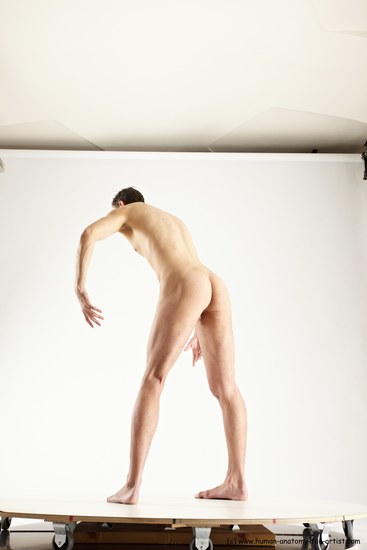 Nude Man White Standing poses - ALL Athletic Short Brown Standing poses - simple Multi angles poses Realistic