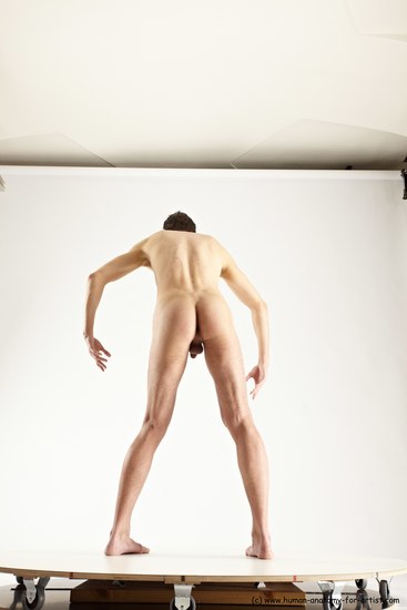 Nude Man White Standing poses - ALL Athletic Short Brown Standing poses - simple Multi angles poses Realistic