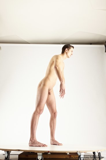 Nude Man White Standing poses - ALL Athletic Short Brown Standing poses - simple Multi angles poses Realistic