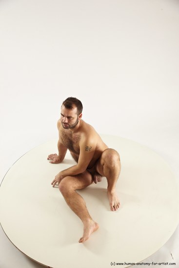 Nude Man White Sitting poses - simple Average Short Brown Sitting poses - ALL Multi angles poses Realistic