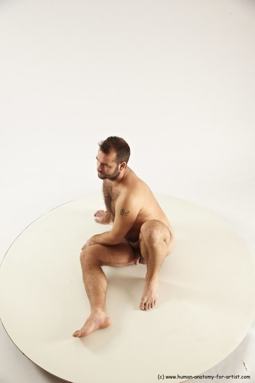 Nude Man White Sitting poses - simple Average Short Brown Sitting poses - ALL Multi angles poses Realistic