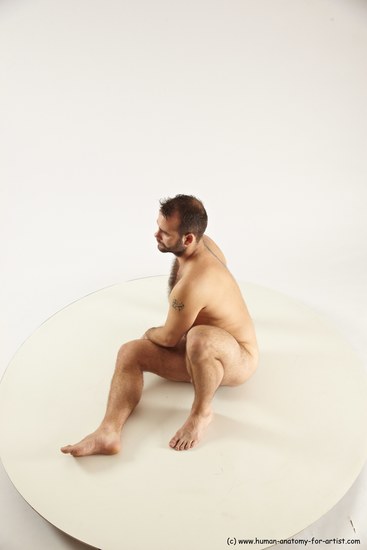 Nude Man White Sitting poses - simple Average Short Brown Sitting poses - ALL Multi angles poses Realistic