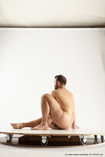 Nude Man White Sitting poses - simple Average Short Brown Sitting poses - ALL Multi angles poses Realistic