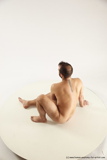 Nude Man White Sitting poses - simple Average Short Brown Sitting poses - ALL Multi angles poses Realistic