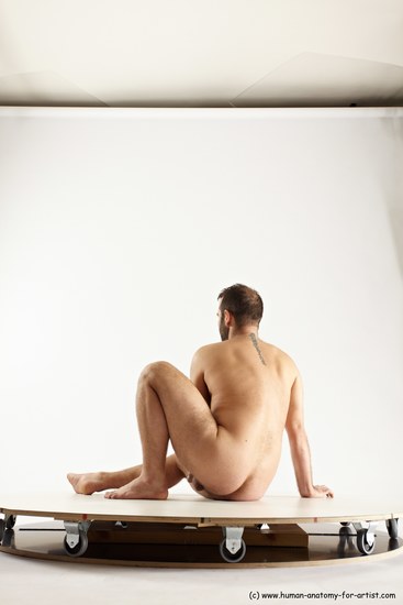 Nude Man White Sitting poses - simple Average Short Brown Sitting poses - ALL Multi angles poses Realistic