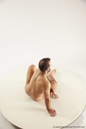 Nude Man White Sitting poses - simple Average Short Brown Sitting poses - ALL Multi angles poses Realistic