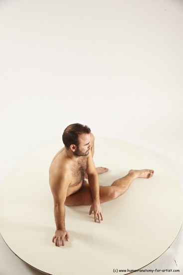 Nude Man White Sitting poses - simple Average Short Brown Sitting poses - ALL Multi angles poses Realistic