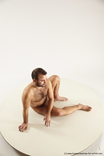 Nude Man White Sitting poses - simple Average Short Brown Sitting poses - ALL Multi angles poses Realistic