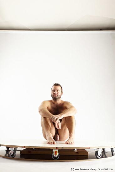 Nude Man White Sitting poses - simple Average Short Brown Sitting poses - ALL Multi angles poses Realistic