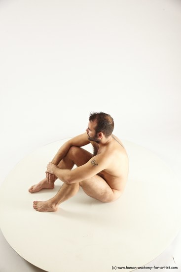 Nude Man White Sitting poses - simple Average Short Brown Sitting poses - ALL Multi angles poses Realistic