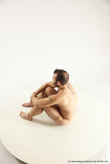 Nude Man White Sitting poses - simple Average Short Brown Sitting poses - ALL Multi angles poses Realistic