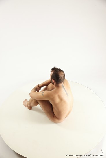 Nude Man White Sitting poses - simple Average Short Brown Sitting poses - ALL Multi angles poses Realistic