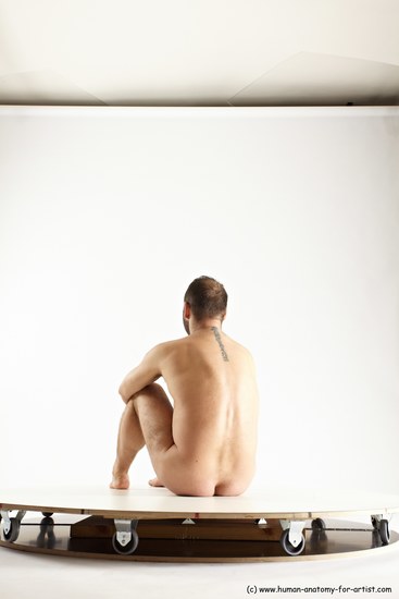 Nude Man White Sitting poses - simple Average Short Brown Sitting poses - ALL Multi angles poses Realistic