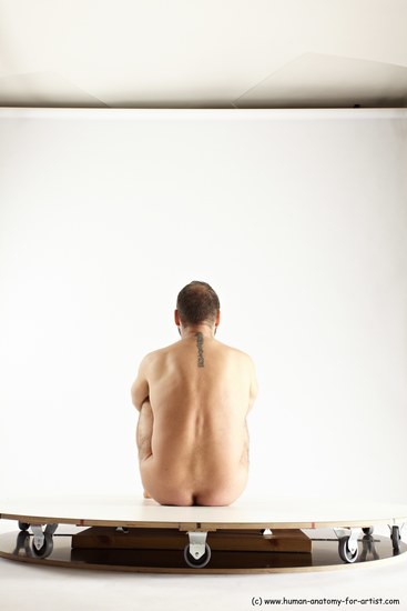 Nude Man White Sitting poses - simple Average Short Brown Sitting poses - ALL Multi angles poses Realistic