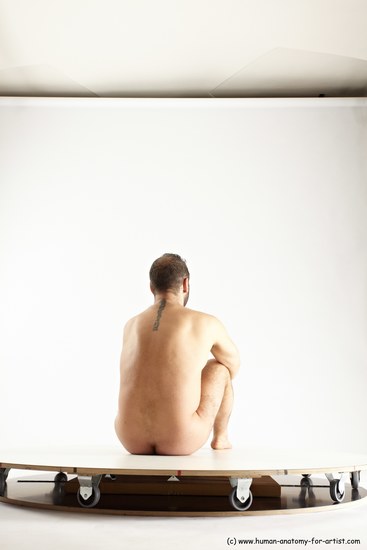 Nude Man White Sitting poses - simple Average Short Brown Sitting poses - ALL Multi angles poses Realistic