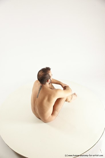 Nude Man White Sitting poses - simple Average Short Brown Sitting poses - ALL Multi angles poses Realistic