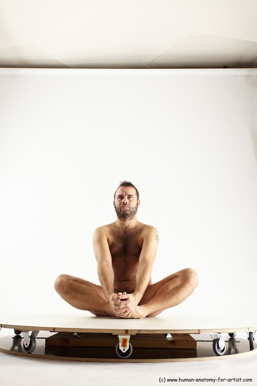 Nude Man White Sitting poses - simple Average Short Brown Sitting poses - ALL Multi angles poses Realistic