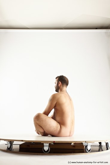 Nude Man White Sitting poses - simple Average Short Brown Sitting poses - ALL Multi angles poses Realistic