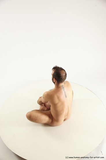 Nude Man White Sitting poses - simple Average Short Brown Sitting poses - ALL Multi angles poses Realistic