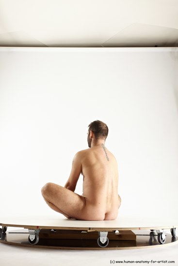 Nude Man White Sitting poses - simple Average Short Brown Sitting poses - ALL Multi angles poses Realistic