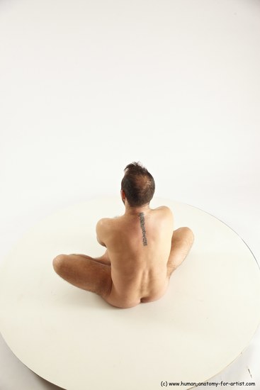 Nude Man White Sitting poses - simple Average Short Brown Sitting poses - ALL Multi angles poses Realistic