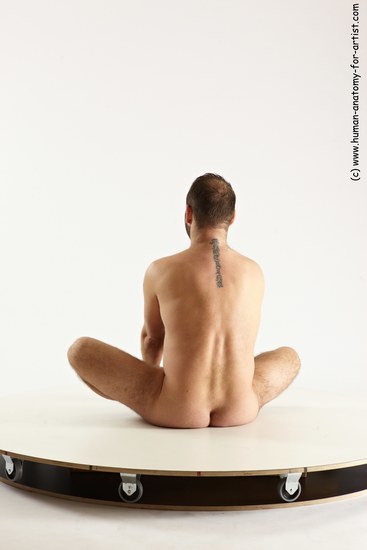 Nude Man White Sitting poses - simple Average Short Brown Sitting poses - ALL Multi angles poses Realistic