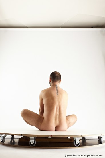 Nude Man White Sitting poses - simple Average Short Brown Sitting poses - ALL Multi angles poses Realistic