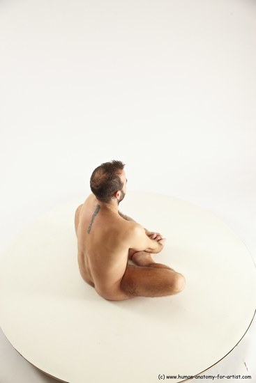 Nude Man White Sitting poses - simple Average Short Brown Sitting poses - ALL Multi angles poses Realistic