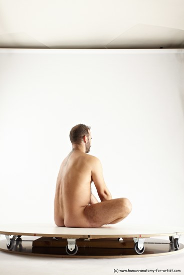 Nude Man White Sitting poses - simple Average Short Brown Sitting poses - ALL Multi angles poses Realistic