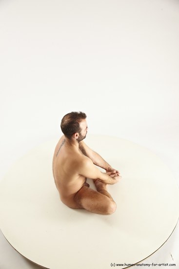 Nude Man White Sitting poses - simple Average Short Brown Sitting poses - ALL Multi angles poses Realistic