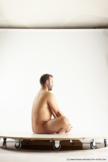 Nude Man White Sitting poses - simple Average Short Brown Sitting poses - ALL Multi angles poses Realistic