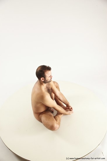 Nude Man White Sitting poses - simple Average Short Brown Sitting poses - ALL Multi angles poses Realistic