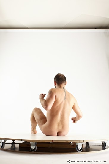 Nude Man White Sitting poses - simple Average Short Brown Sitting poses - ALL Multi angles poses Realistic