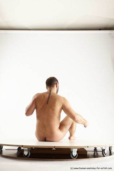 Nude Man White Sitting poses - simple Average Short Brown Sitting poses - ALL Multi angles poses Realistic