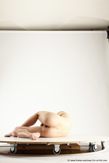 Nude Man White Laying poses - ALL Athletic Short Brown Laying poses - on side Multi angles poses Realistic