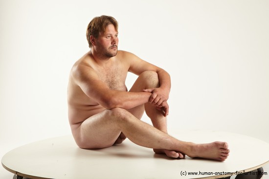 Nude Man White Sitting poses - simple Average Short Blond Sitting poses - ALL Realistic