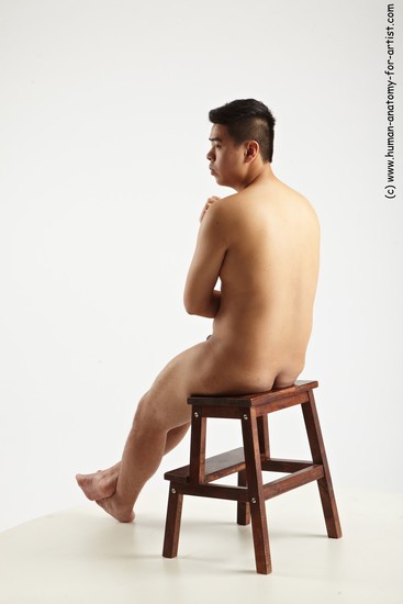 Nude Man Asian Sitting poses - simple Average Short Black Sitting poses - ALL Realistic