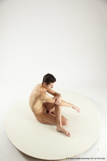 Nude Man White Sitting poses - simple Athletic Short Brown Sitting poses - ALL Multi angles poses Realistic