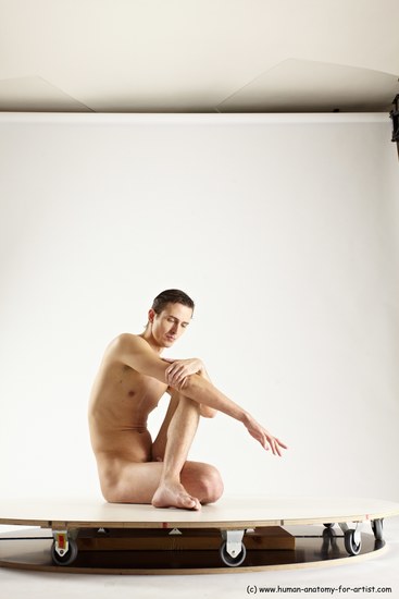 Nude Man White Sitting poses - simple Athletic Short Brown Sitting poses - ALL Multi angles poses Realistic