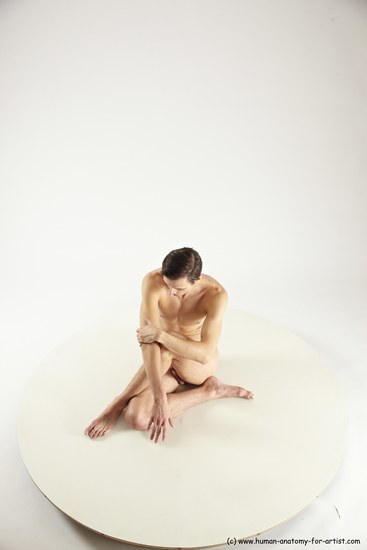 Nude Man White Sitting poses - simple Athletic Short Brown Sitting poses - ALL Multi angles poses Realistic