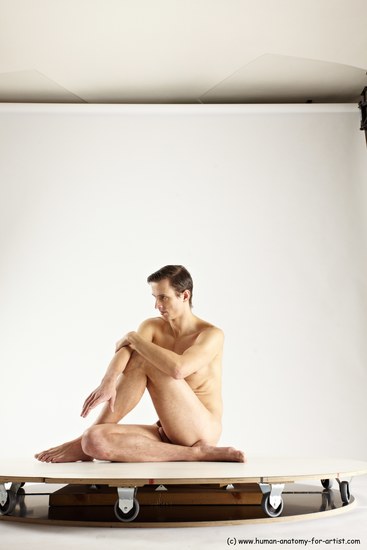 Nude Man White Sitting poses - simple Athletic Short Brown Sitting poses - ALL Multi angles poses Realistic