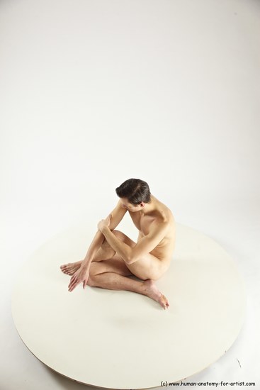 Nude Man White Sitting poses - simple Athletic Short Brown Sitting poses - ALL Multi angles poses Realistic