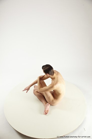 Nude Man White Sitting poses - simple Athletic Short Brown Sitting poses - ALL Multi angles poses Realistic