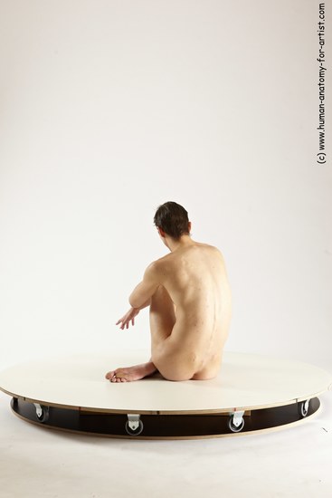 Nude Man White Sitting poses - simple Athletic Short Brown Sitting poses - ALL Multi angles poses Realistic