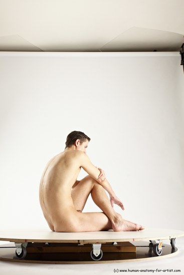 Nude Man White Sitting poses - simple Athletic Short Brown Sitting poses - ALL Multi angles poses Realistic