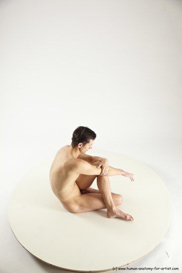 Nude Man White Sitting poses - simple Athletic Short Brown Sitting poses - ALL Multi angles poses Realistic